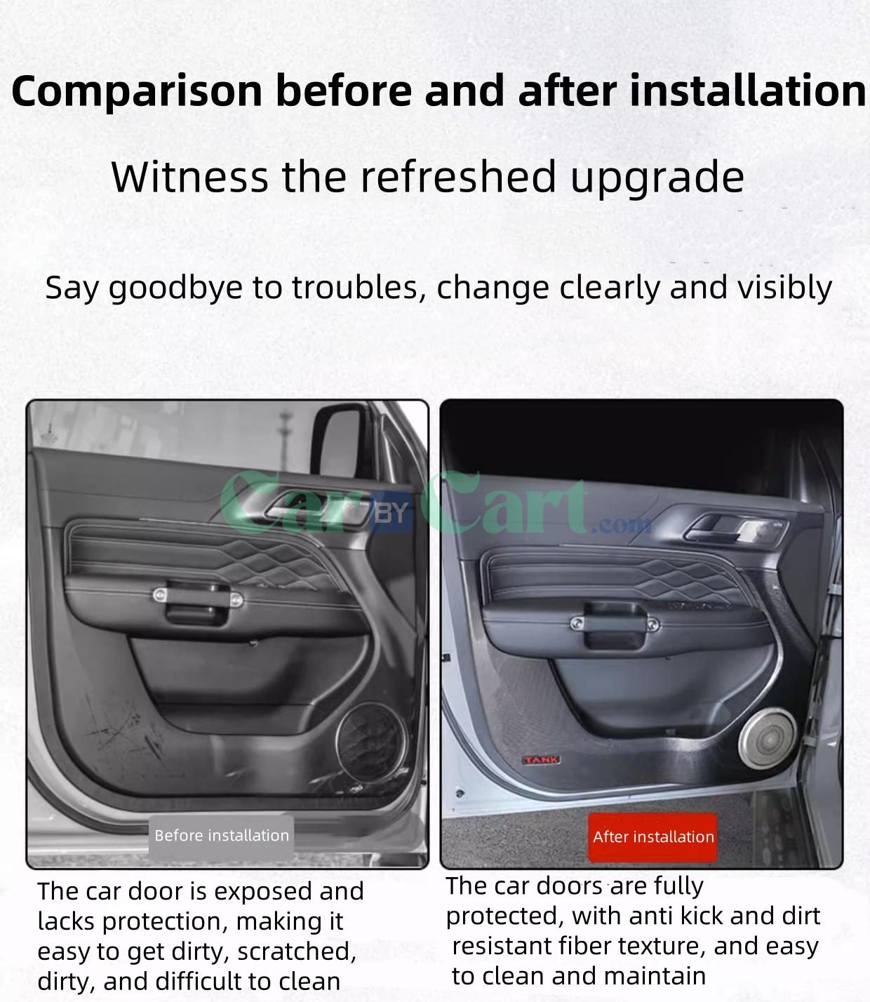 2025 TANK 300 HIT-4 Carbon fiber patterned door anti kick pad