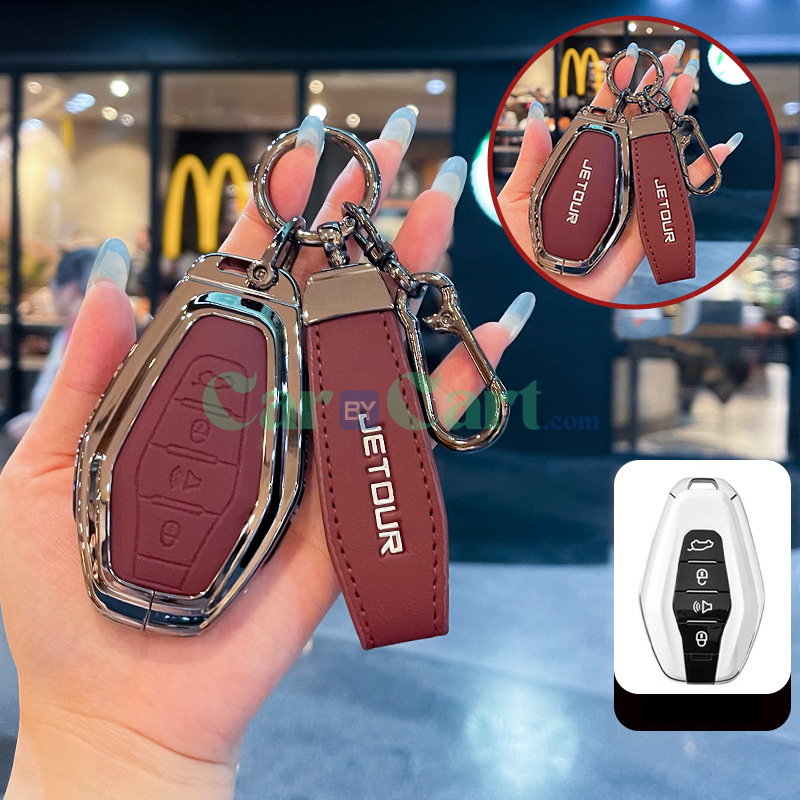 جراب مفتاح جلد وحبل معدن زنك لسيارة جيتور X70 شاو يوي إصدار 2025